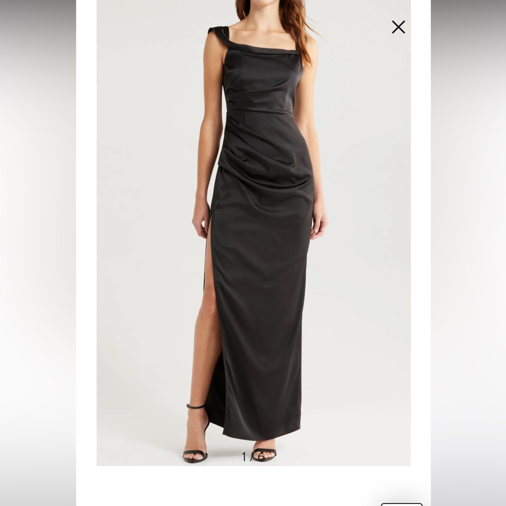Lulus Satin Asymmetrical off-the-shoulder Dress